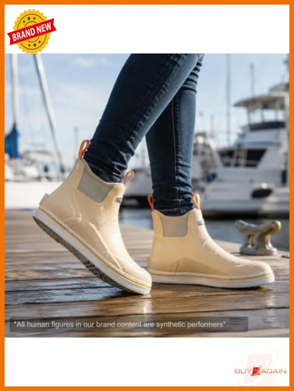 Waterproof Neoprene Rubber Deck Boots, Non-Slip Ankle Fishing Boots